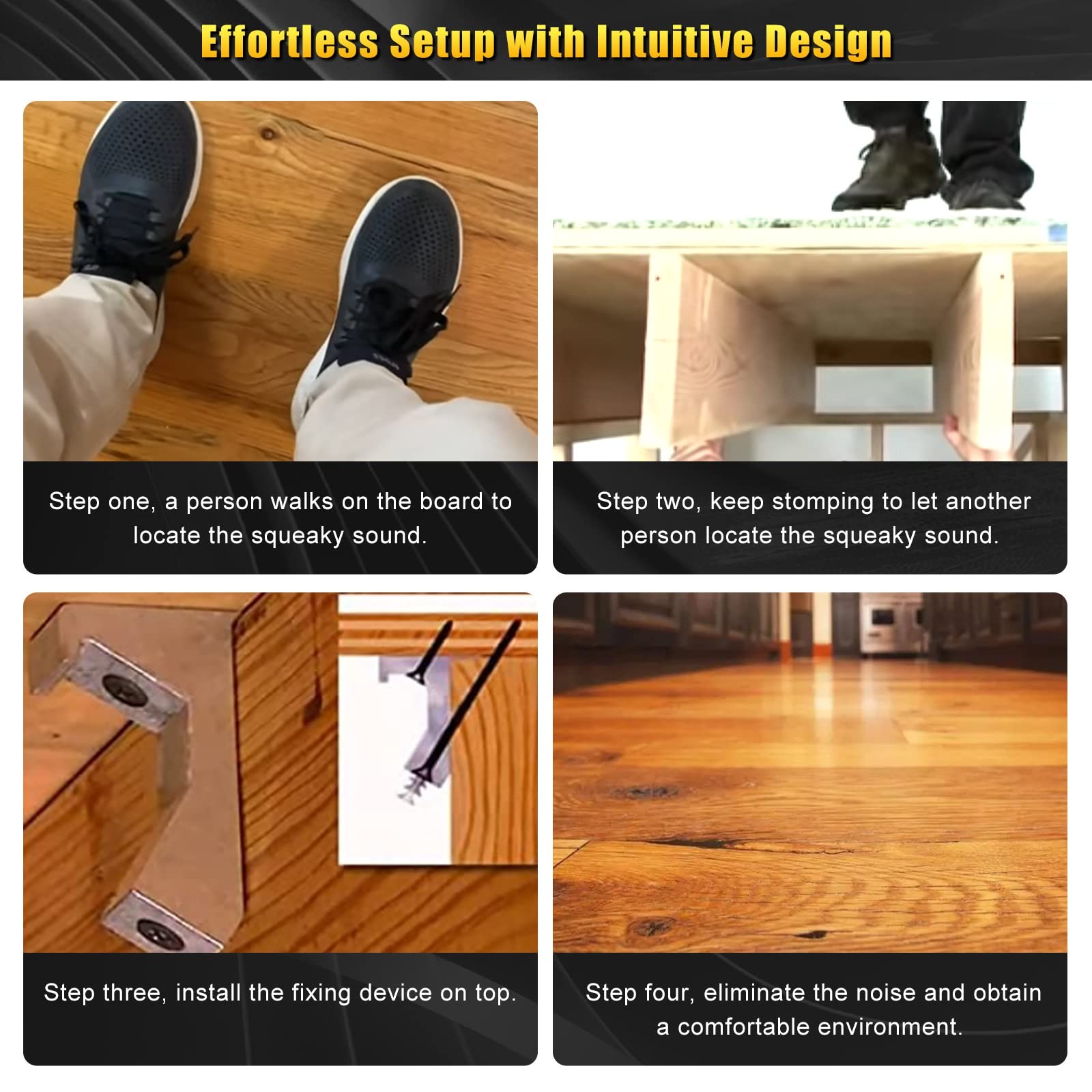 CNQLIS Squeaky Wood Relief Floor Repair Kit Can be Safely Used on Any 5/8 inc…