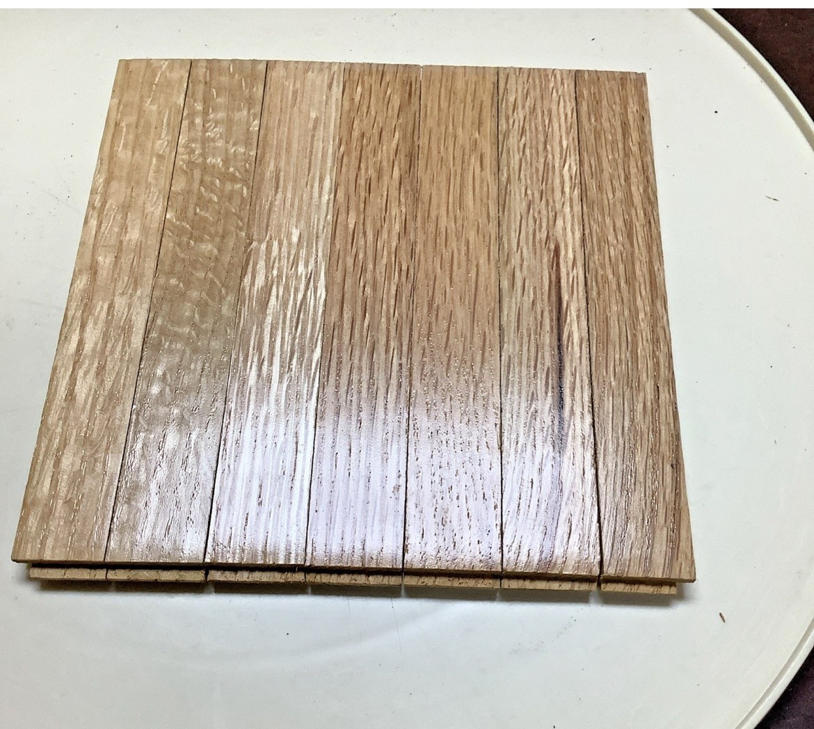 Parquet Flooring 6″x6″x5/16″ Solid Wood Tile Honey Glazed New Lot Of 10