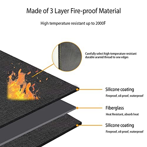 80×48 Inch Large Under Grill Mat for Outdoor Grill Deck Patio Protector,