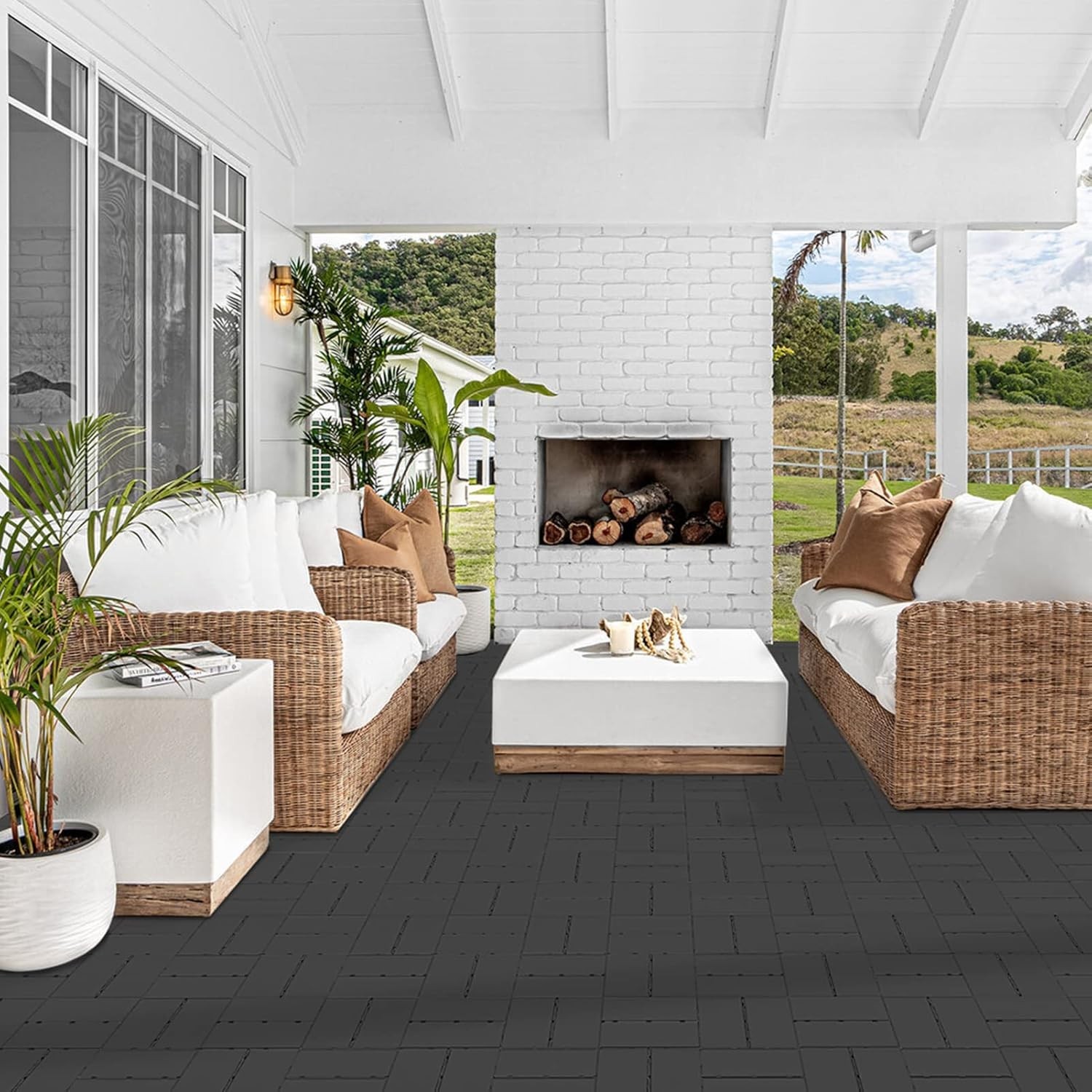 Interlocking Deck Tiles – 9 Pack, Waterproof Outdoor Flooring, 12×12