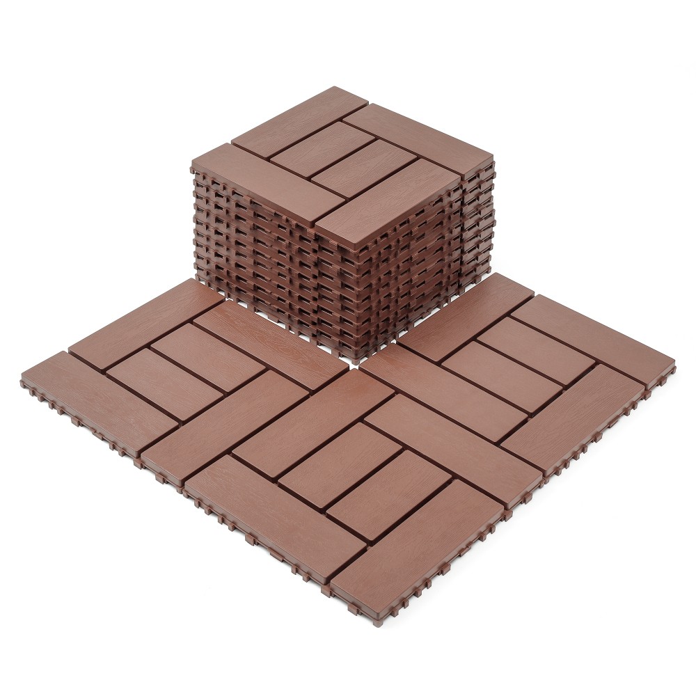 12-inch ZZ Interlocking Deck Tiles, 44pcs DIY Modular Flooring, Indoor Outdoor