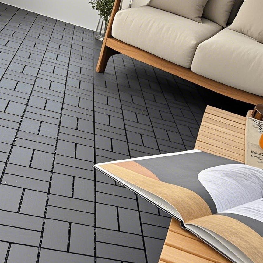Plastic Interlocking Deck Tiles 44 PCS 12×12 Inches Waterproof Outdoor Patio