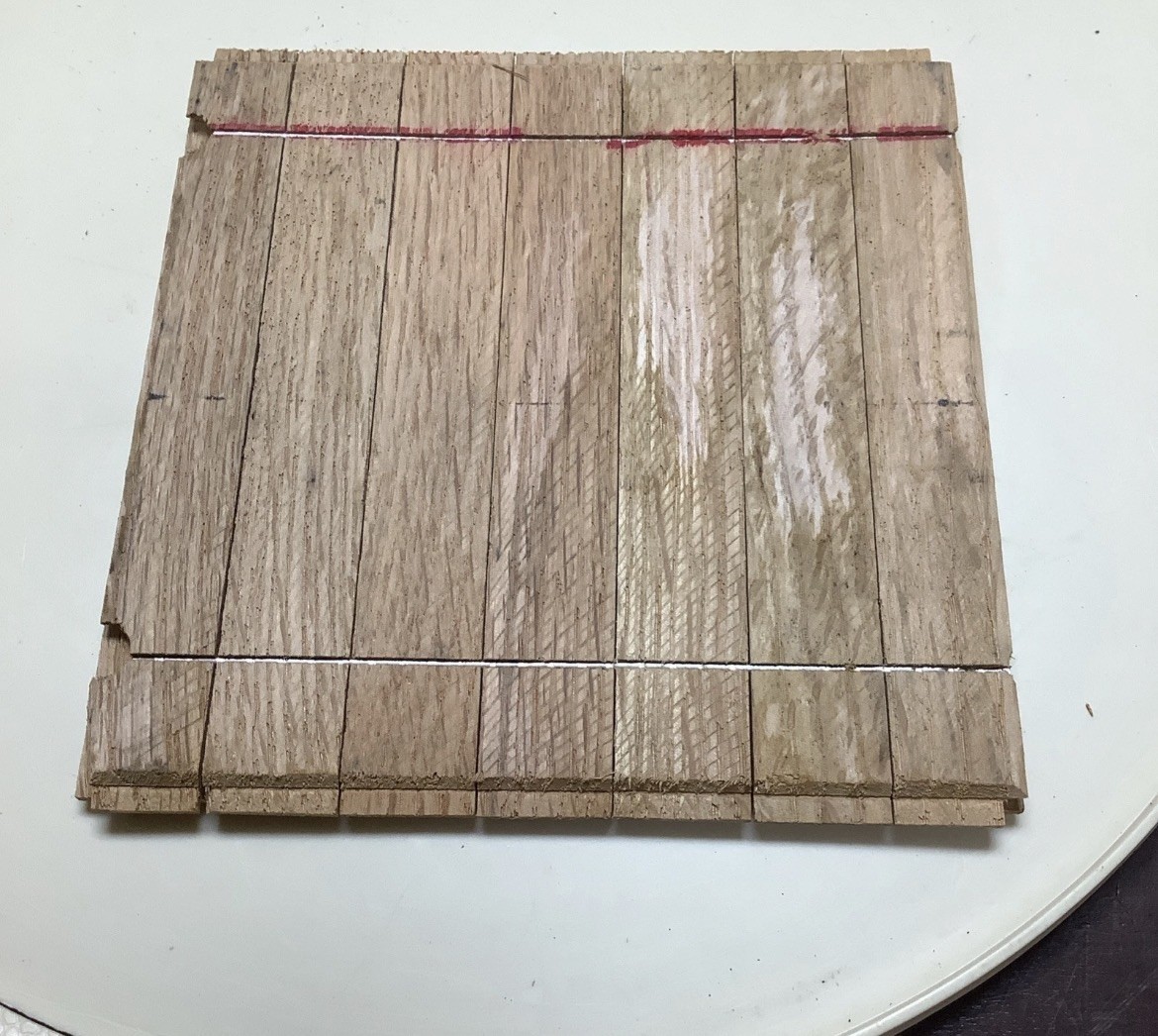 Parquet Flooring 6″x6″x5/16″ Solid Wood Tile Honey Glazed New Lot Of 10
