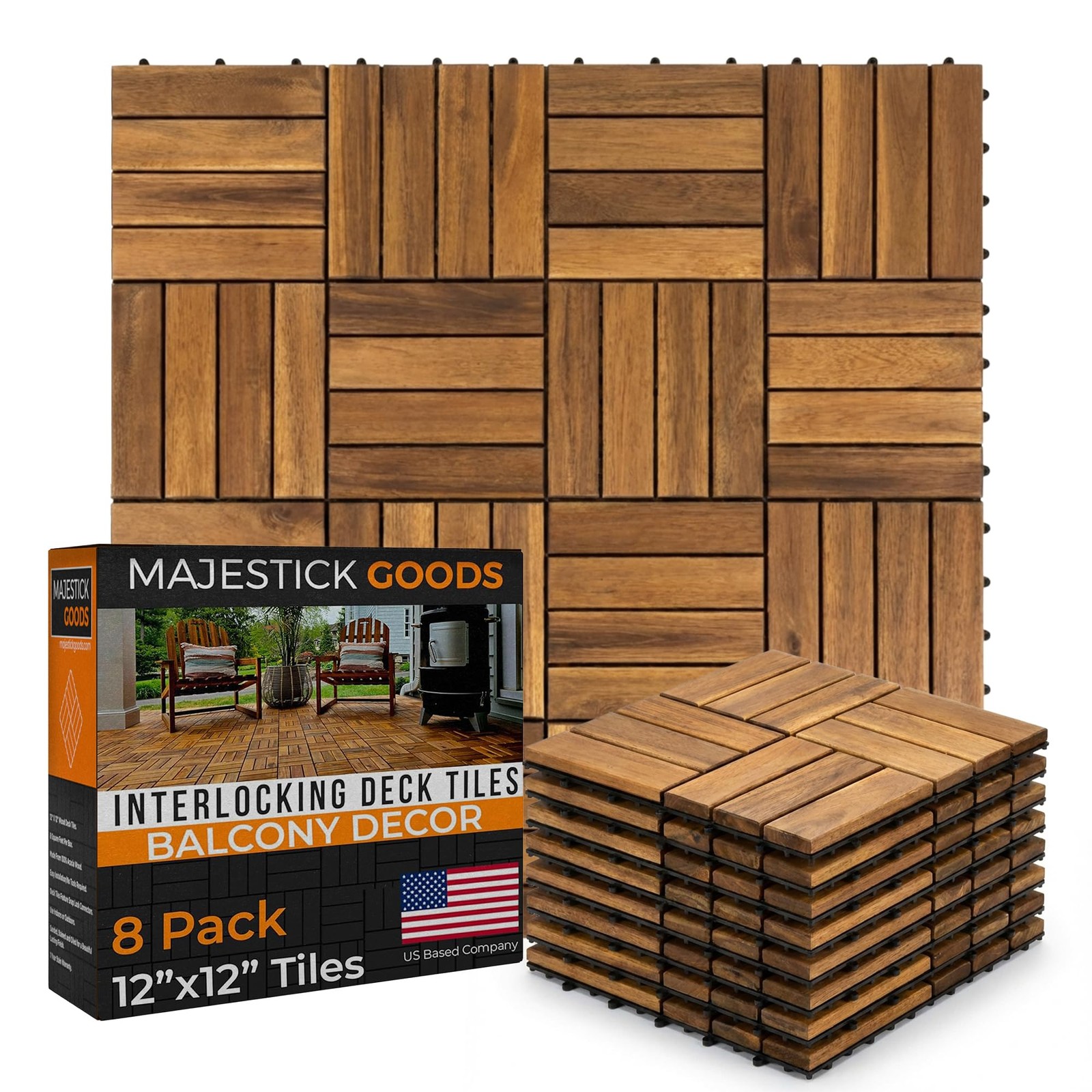 Interlocking Slat Deck Tiles, Acacia Wood Interlocking Deck Tiles – Easy Inst…