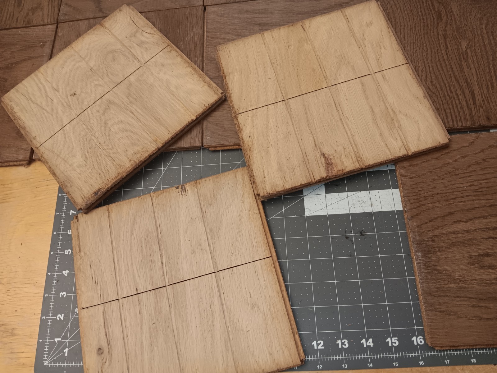 9×9 Inch NEW OLD STOCK Vintage BRUCE Solid Oak Parquet Floor Tiles Prefinished