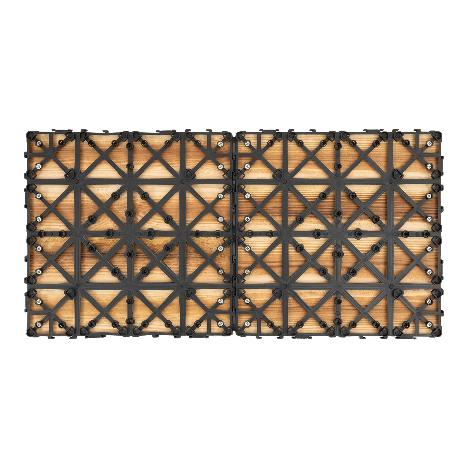 36Pcs Hardwood Interlocking Patio Deck Tiles Wood Flooring DIY Outdoor 12”x12”