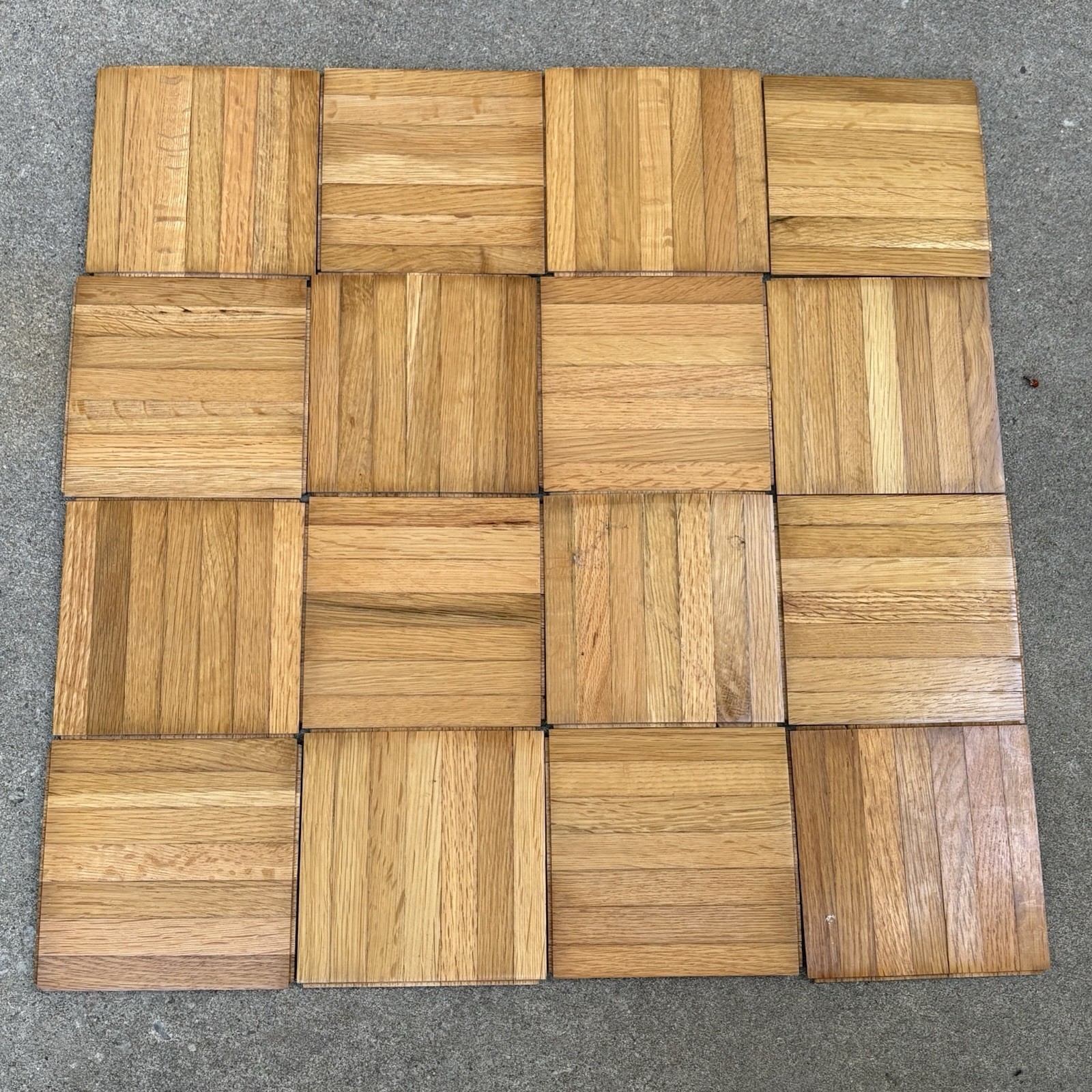 Vintage Bruce Cumberland Oak Parquet Flooring Tiles 6×6- 5/16” Honey Glaze 4sqft