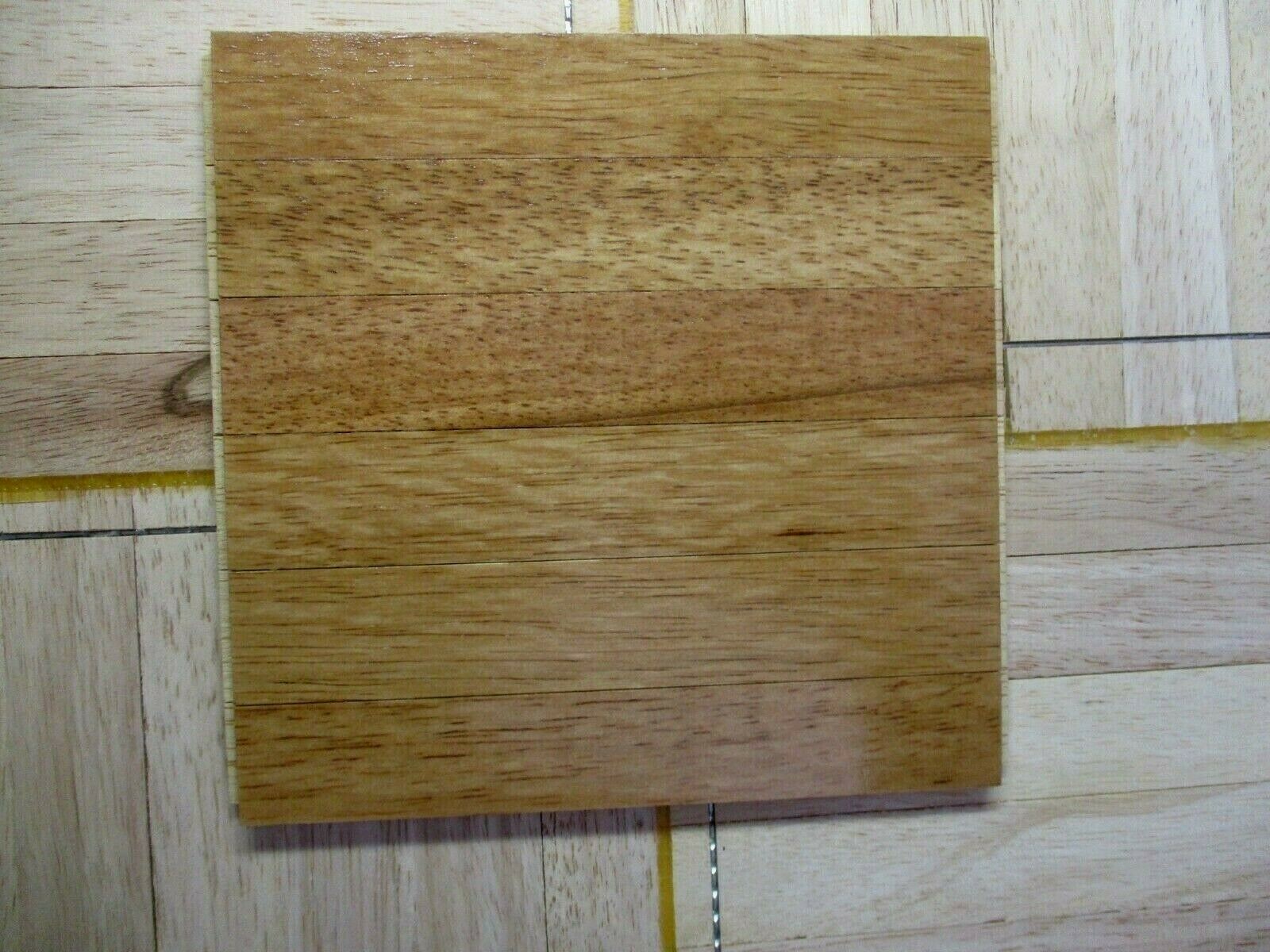 (1) 6″ x 6″Sq. Heritage Parquet Chestnut 53578 Hevea Wood 6 Finger Strip 112-200