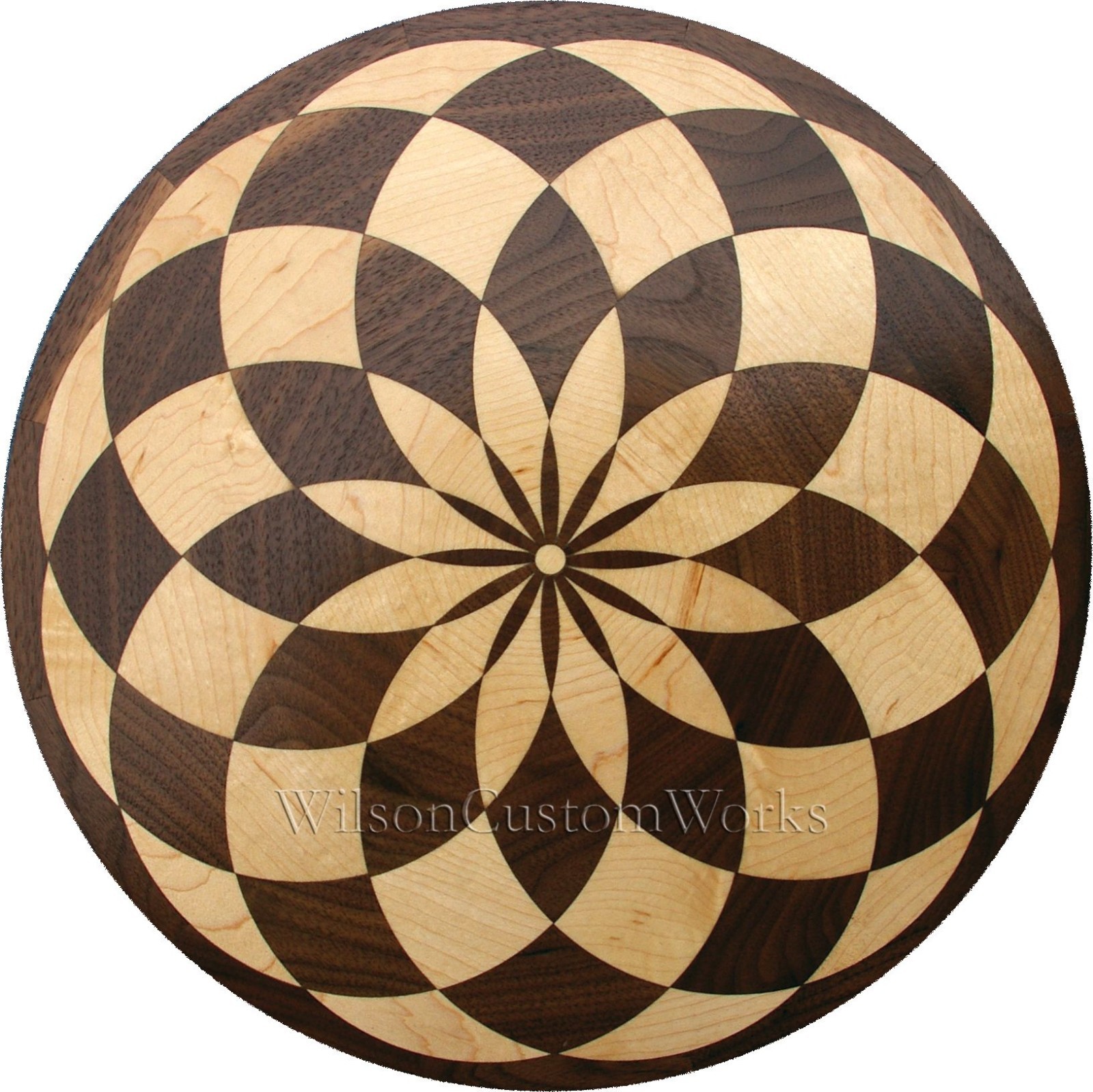18″ Wood Floor Inlay 85 Piece Baltic Circle Medallion kit DIY Flooring Table Box