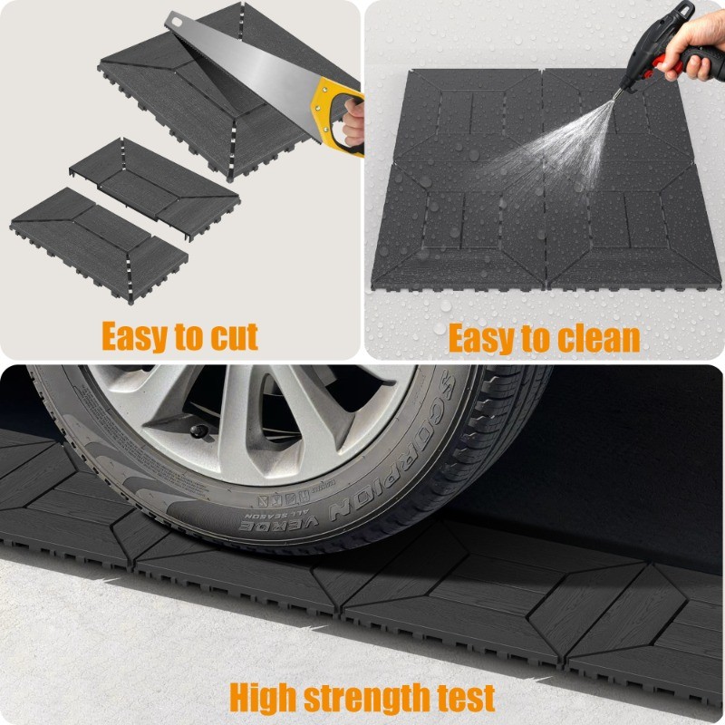 12 Inch DIY Interlocking Deck Tiles 44pcs Dark Gray Indoor Outdoor Patio