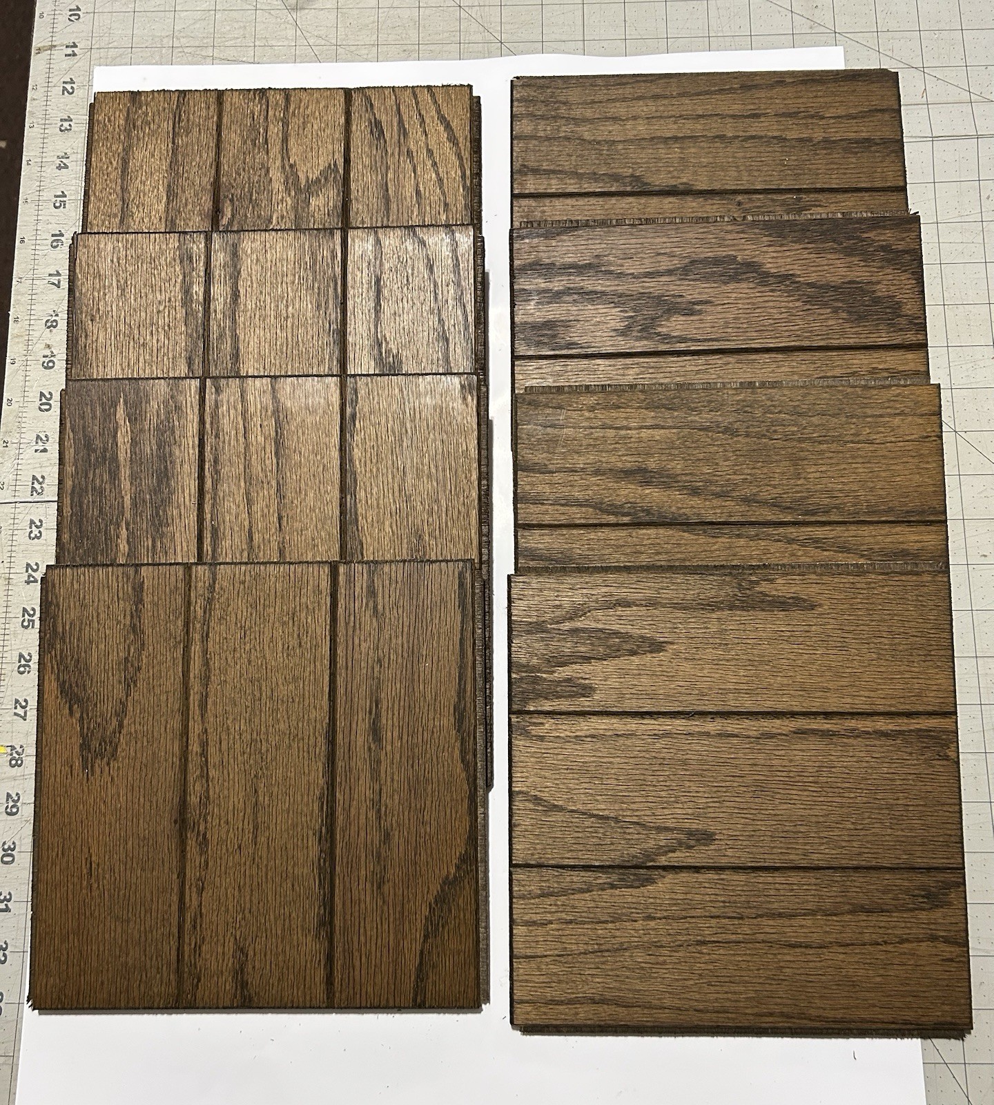 BRUCE Oak 9″x9″x3/8″ Grooved Parquet Flooring Tiles (8pcs) “MELLOW BROWN” NEW