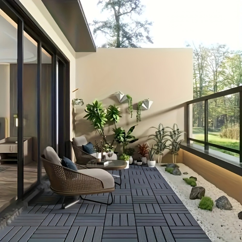 FAXHION 48/24 Pieces – 12 X 12 Interlocking Terrace Tiles