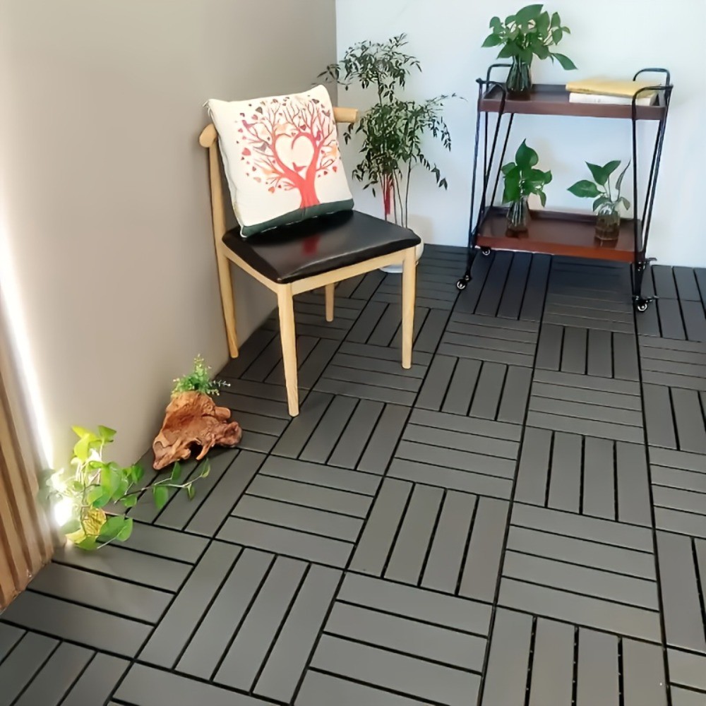 FAXHION 48/24 Pieces – 12 X 12 Interlocking Terrace Tiles