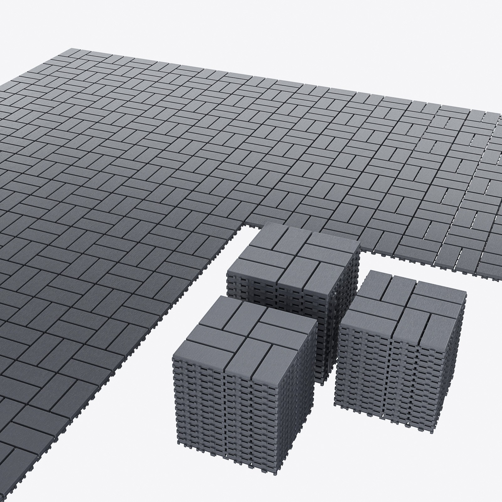 Plastic Interlocking Deck Tiles (44 Pack) – 12″x12″ Outdoor Floor Tiles