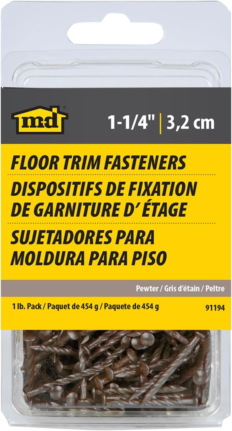 M-D Building Products 91194 1-1/4-Inch Screw Nails for Carpet Metal, Pewter