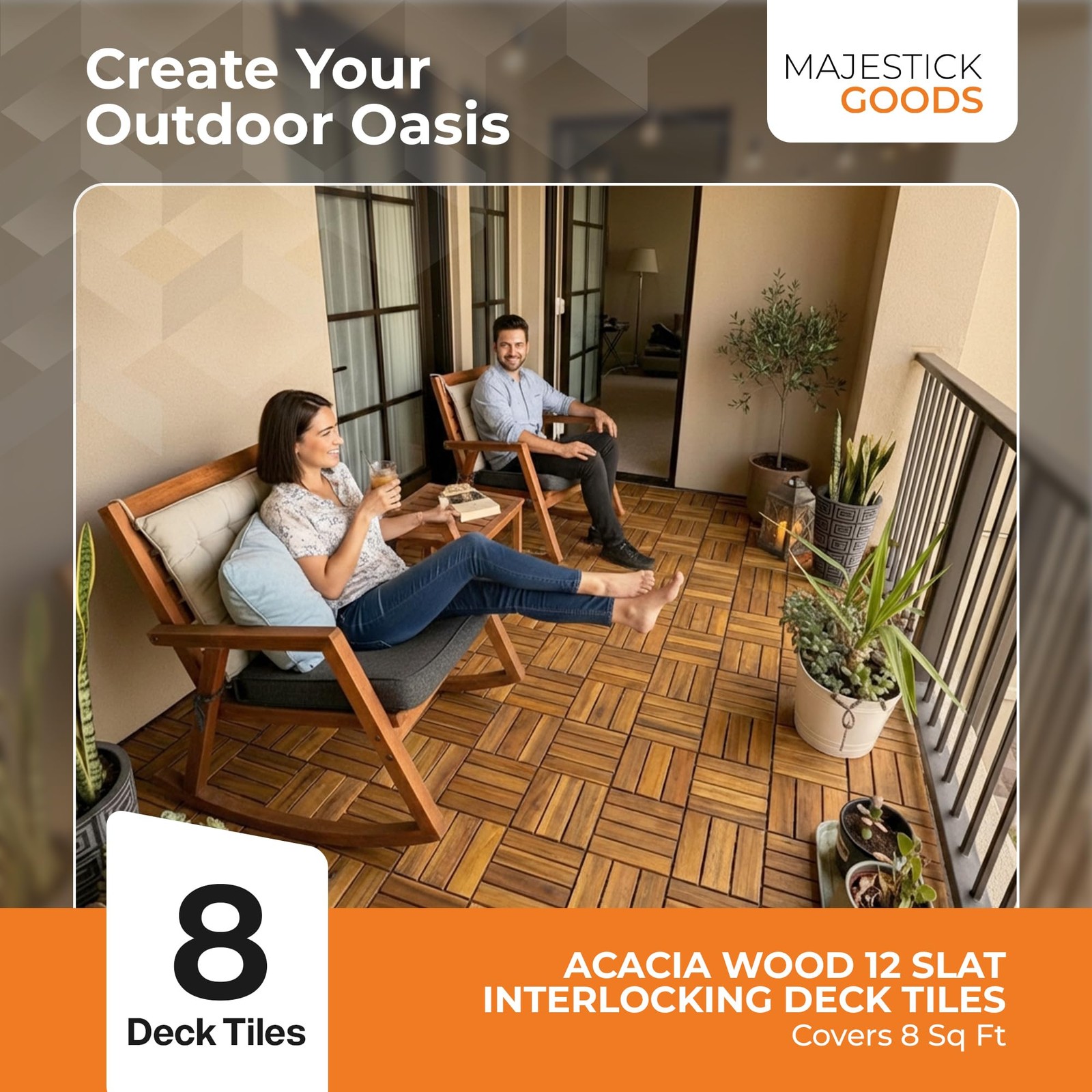 Interlocking Slat Deck Tiles, Acacia Wood Interlocking Deck Tiles – Easy Inst…