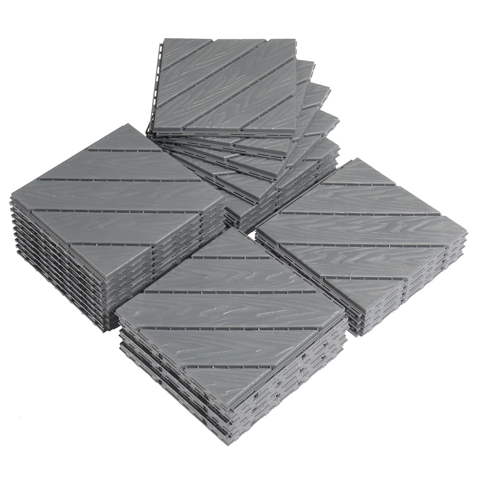27Pcs, Covers 26.16ft² Plastic Interlocking Deck Tiles Waterproof Flooring Tiles