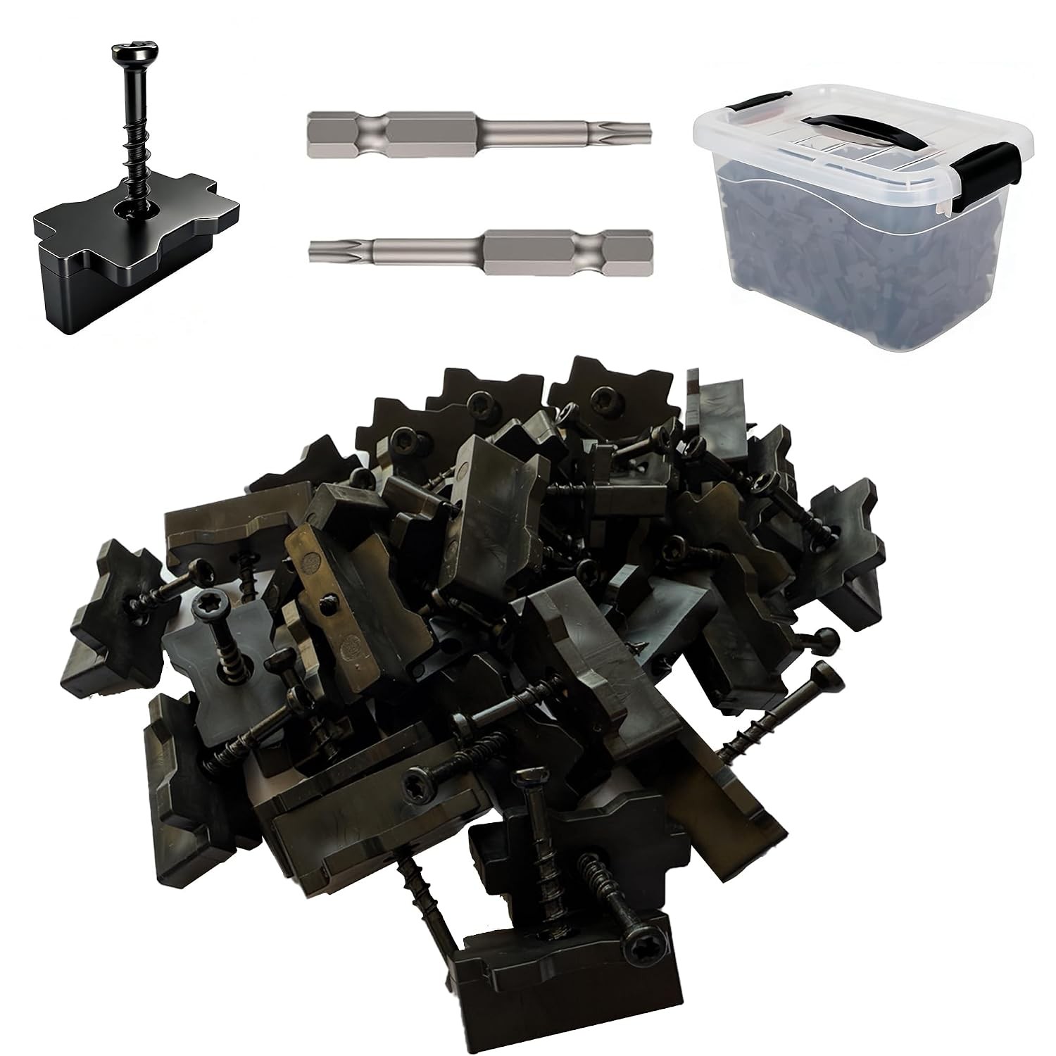 1250pcs Hidden Deck Fasteners for Decking Board,Composite Deck Clips Plastic Hid