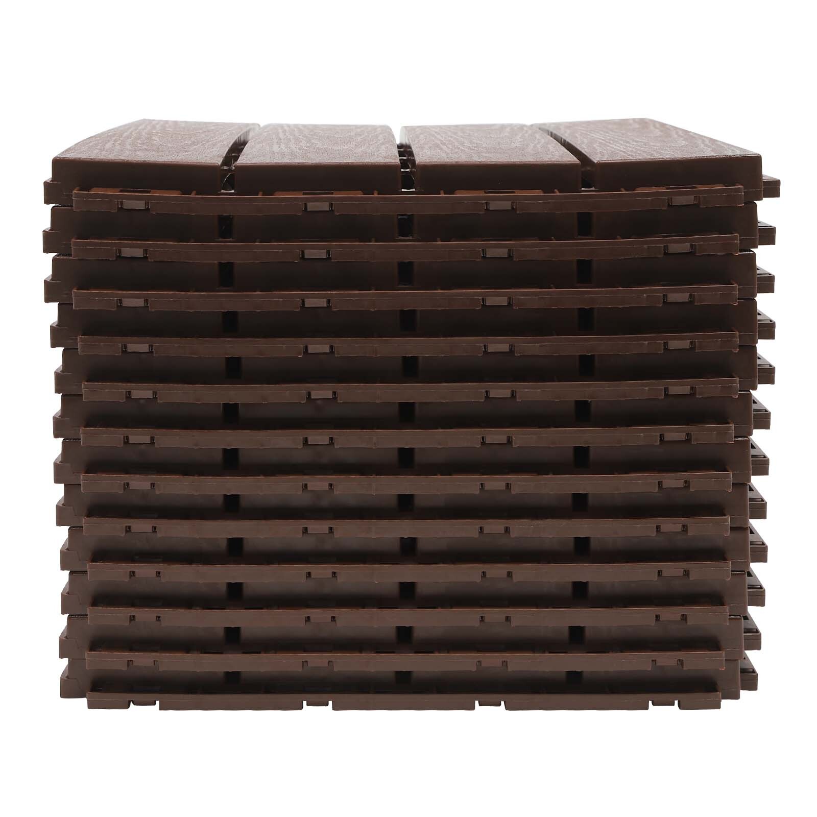 Balcony Flooring 12-Pack Interlocking Deck Tiles 12x12in Floor Tiles Flooring