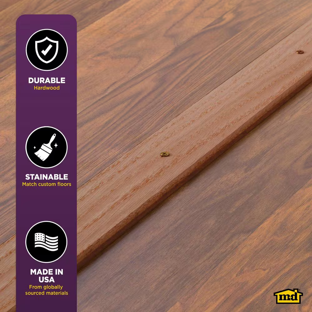 2-1/2 In. X 72 In. Unfinished Hardwood Transition Strip Seam Binder W/ Screws