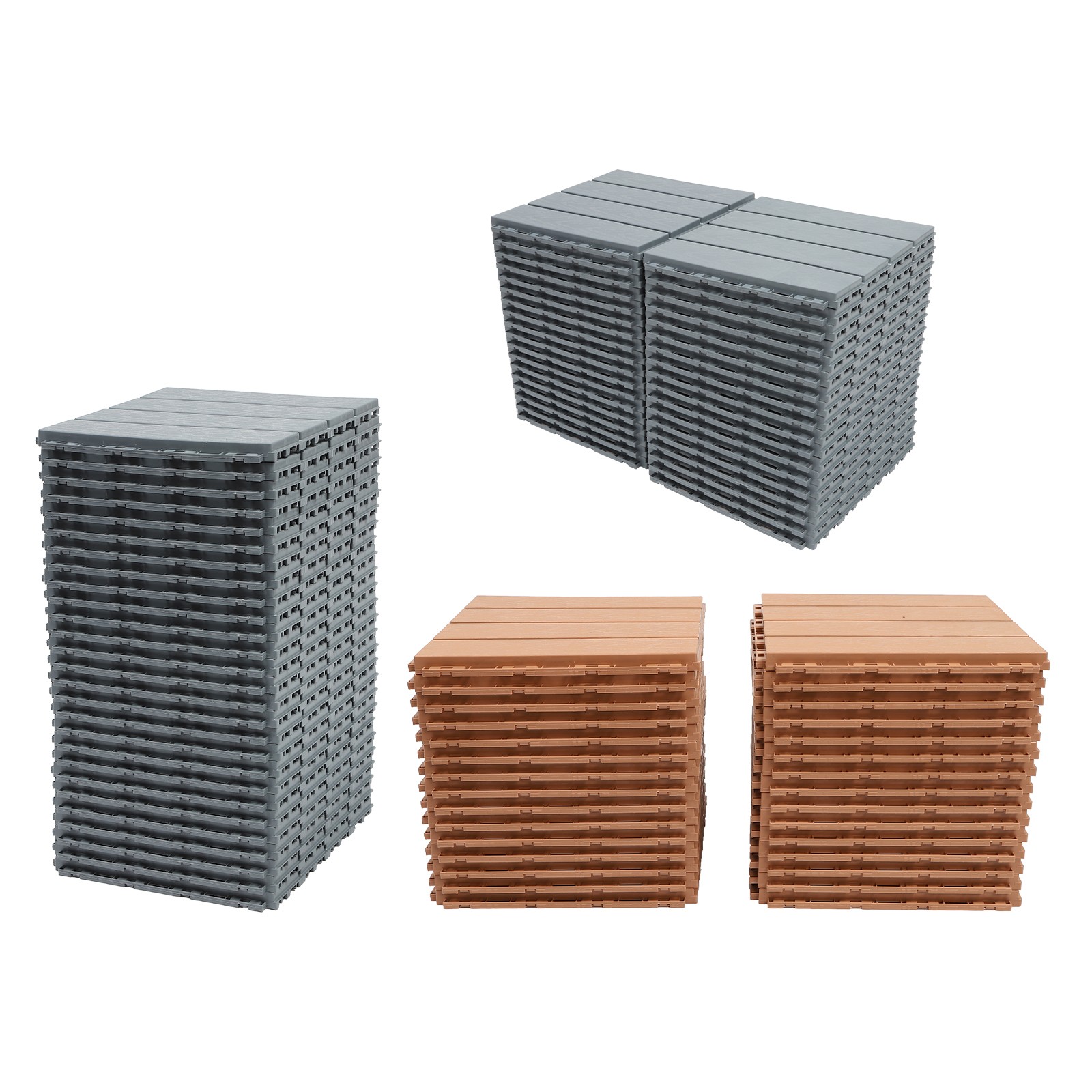 12” Outdoor Living Patio Deck Tiles, Plastic Outdoor Flooring Interlocking