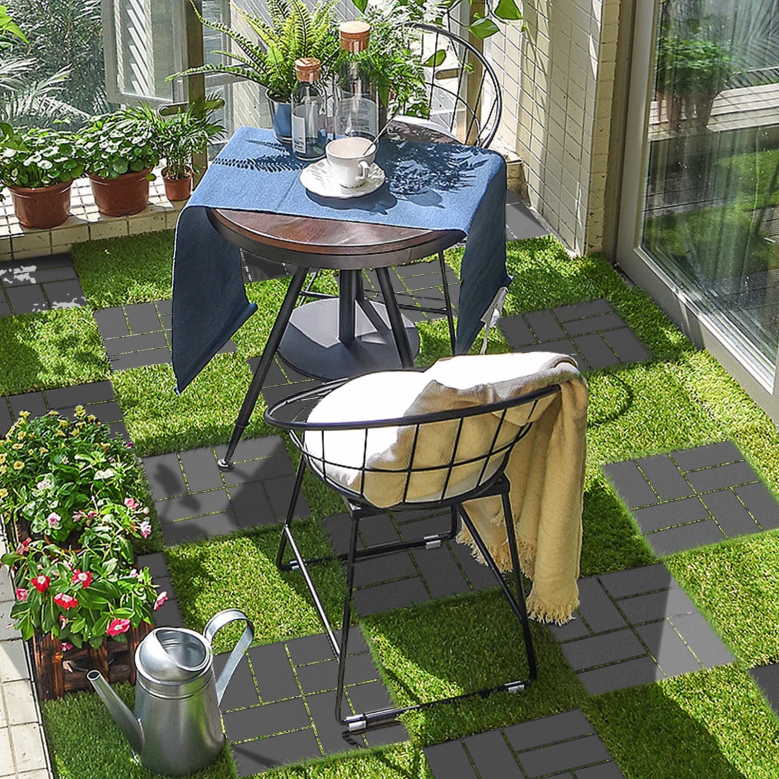 Interlocking Deck Tiles 9 Pack – 12″x12″ Waterproof Patio Flooring for Outdoor U