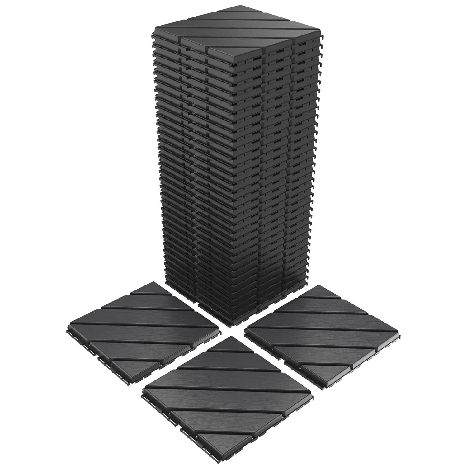 36 Pack Interlocking Deck Tiles, 12″x12″ Patio Pavers, Heavy Duty Plastic Outdo