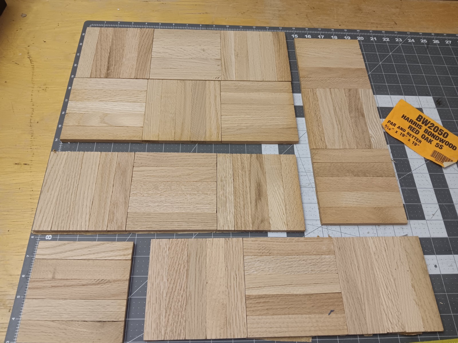80 fingers of Harris Bondwood TARKETT Red Oak Unfinished Parquet Floor N.O.S.