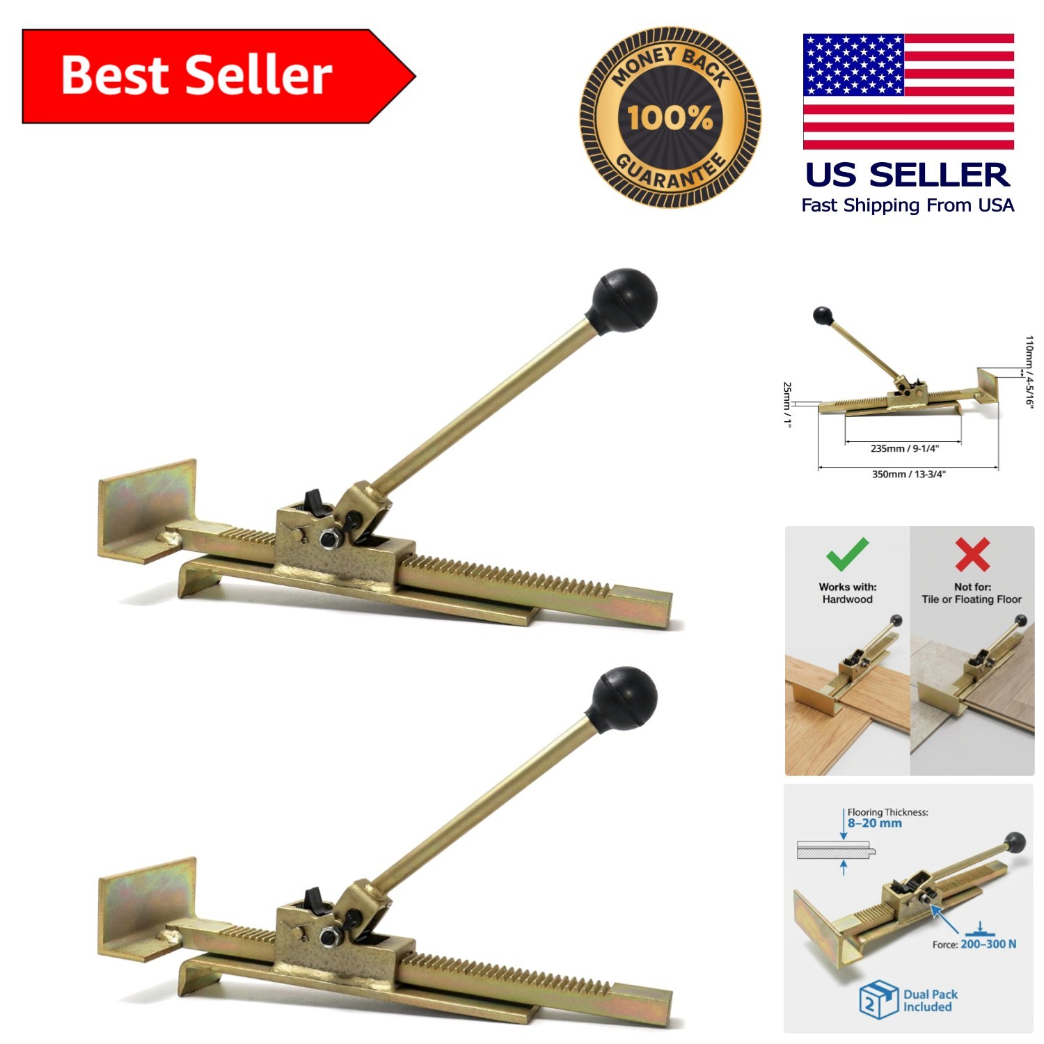 Sturdy Metal Hardwood Jack Set – Perfect Tool for Wood Floor Installation