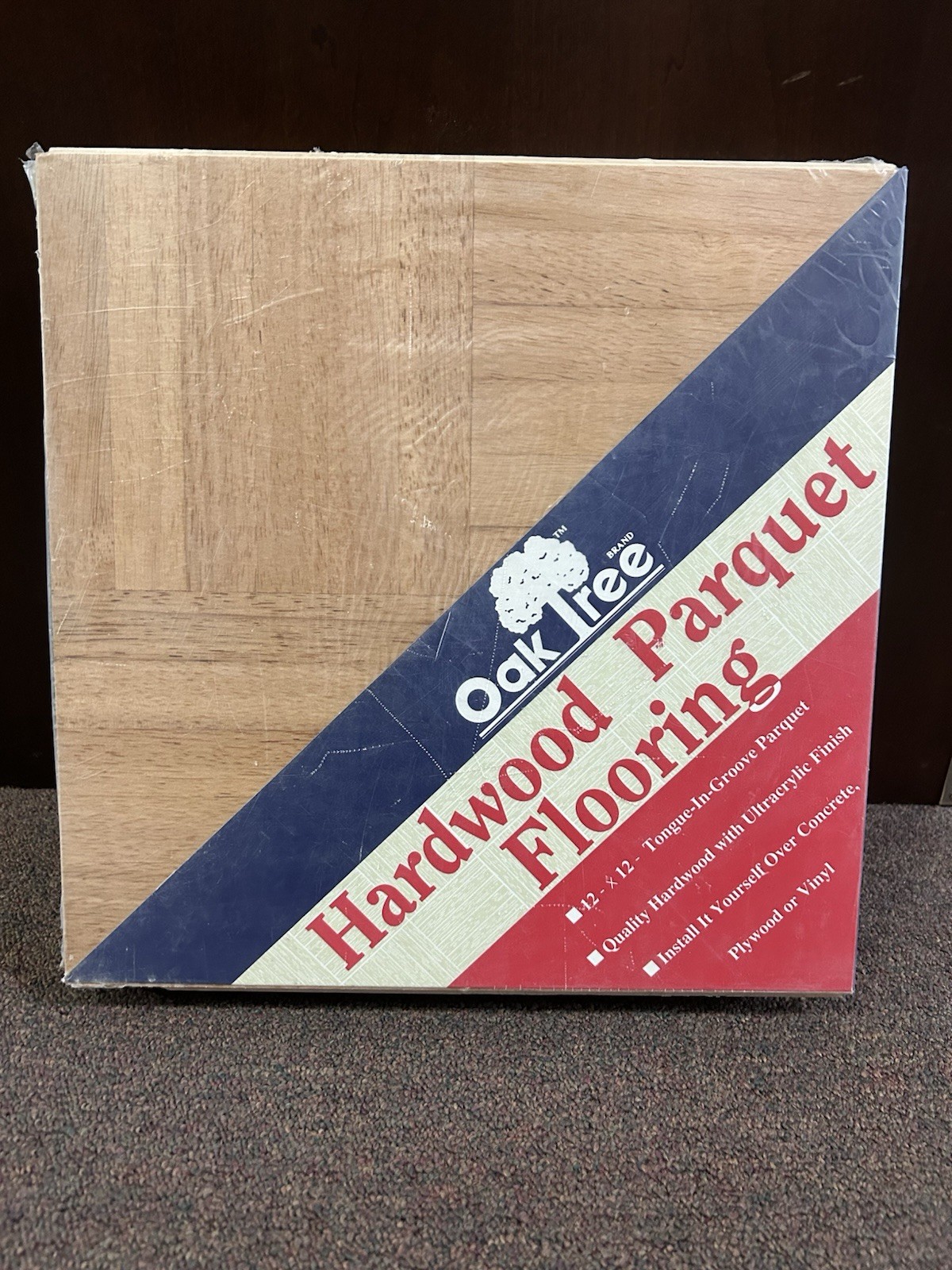 OakTree Hevea Parquet Hardwood Tile Flooring (10 Tiles/Package) CHESTNUT NEW!