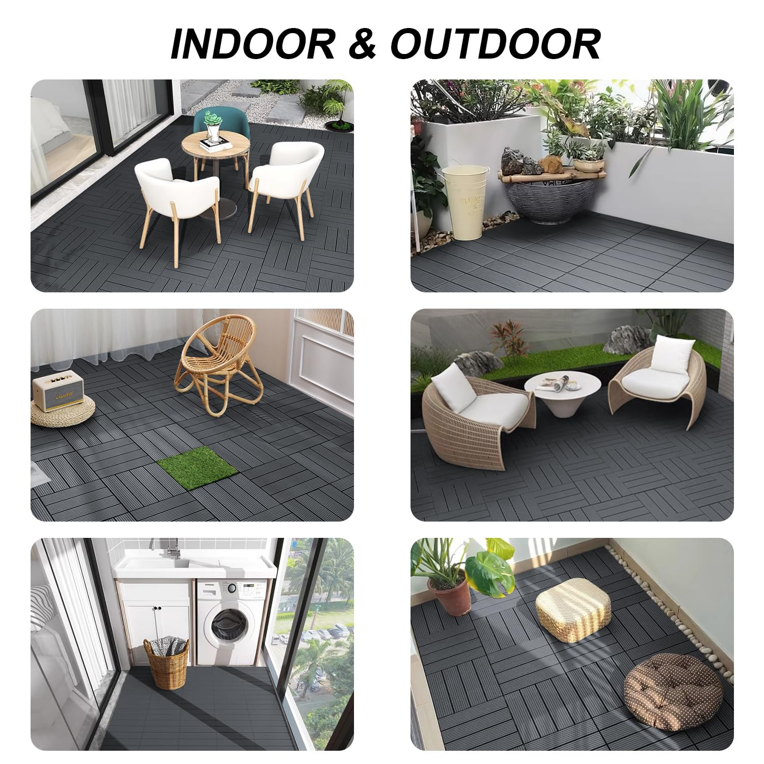 Interlocking Deck Tiles, 27 PCS Outdoor Patio Flooring, 12″X12″ Interlocking Dec