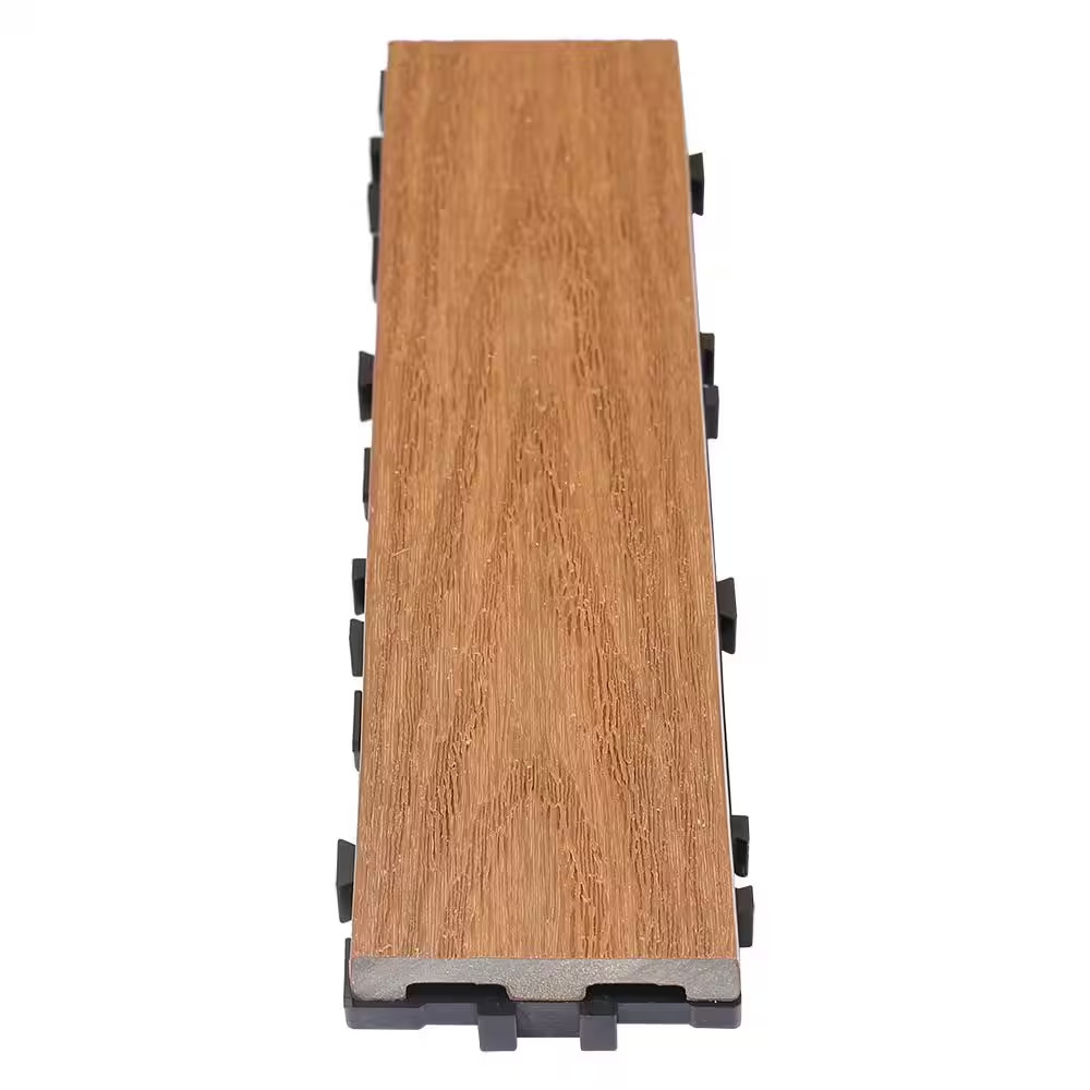 Ultrashield Naturale 3 In. X 1 Ft. Quick Composite Single Slat Deck Tile in Hond