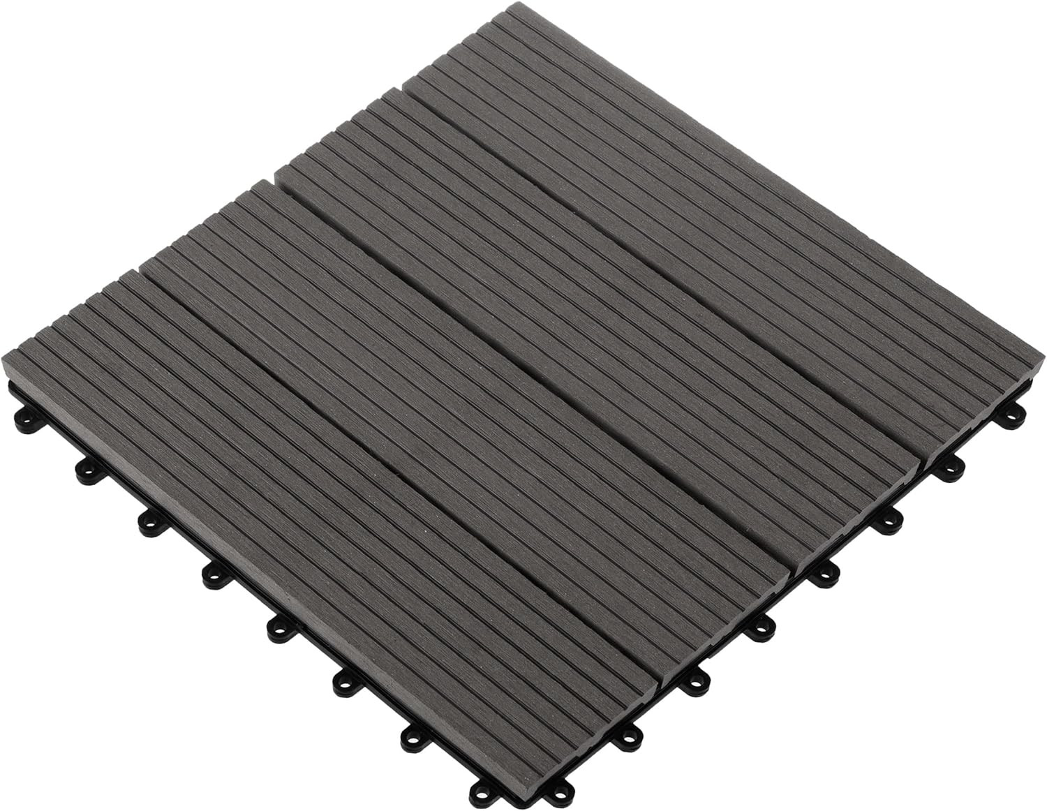 Interlocking Deck Tiles – 6-Pack 11.6-In Wood Plastic Composite All-Weather Outd