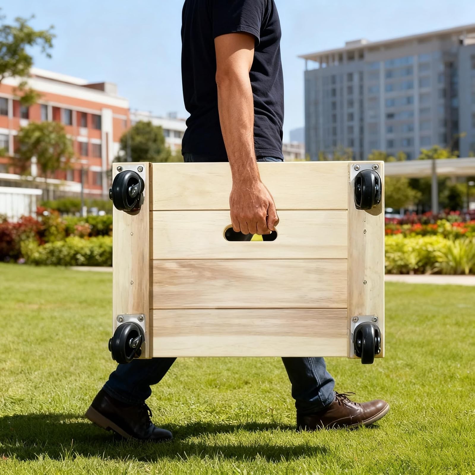 Hardwood Solid Deck Dolly 24×16 1000 lb
