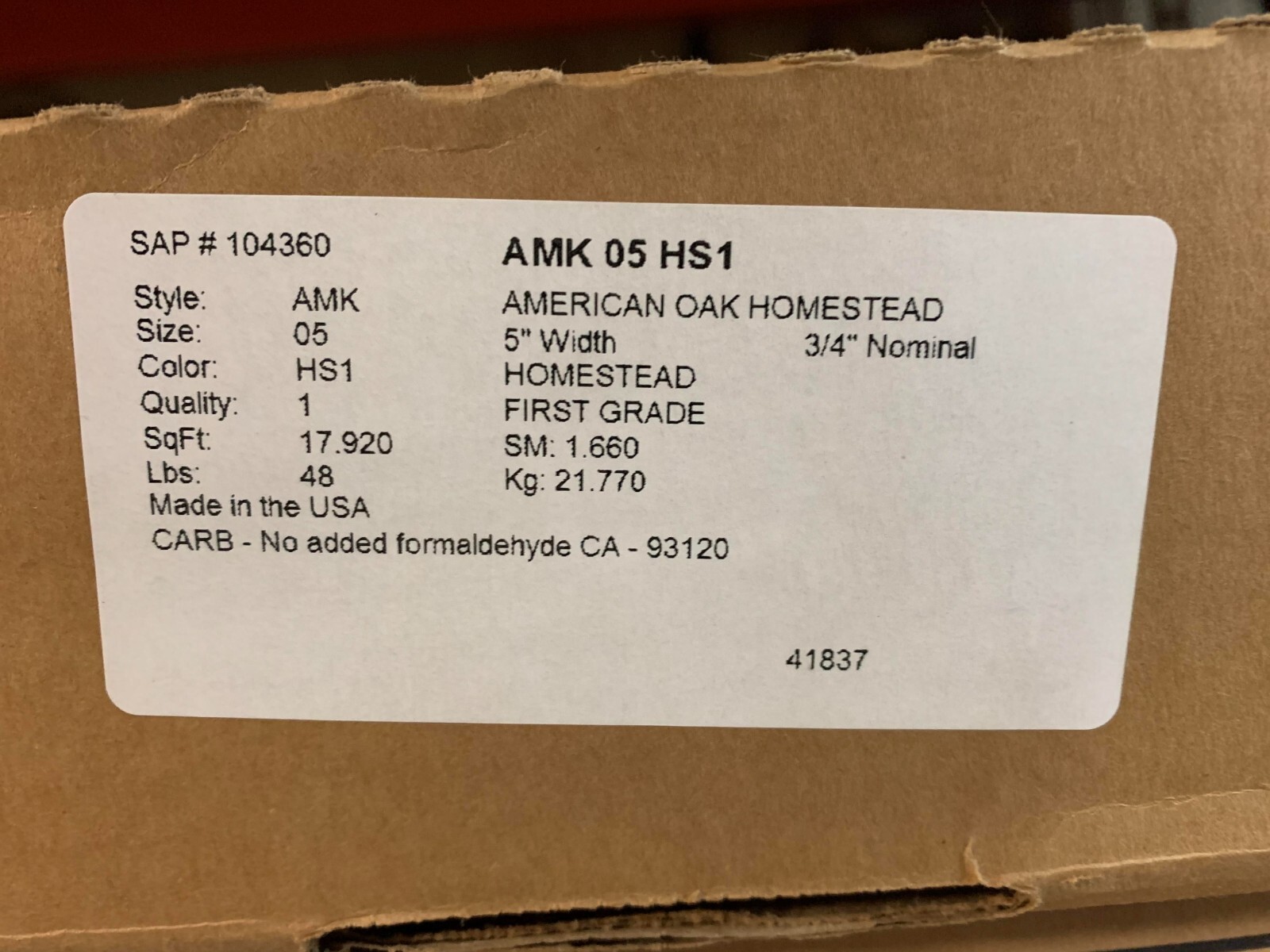 Mannington Hardwood Flooring AMK05HS1 AMERICAN HARDWOOD 3/4 X 5 OAK HOMESTEAD