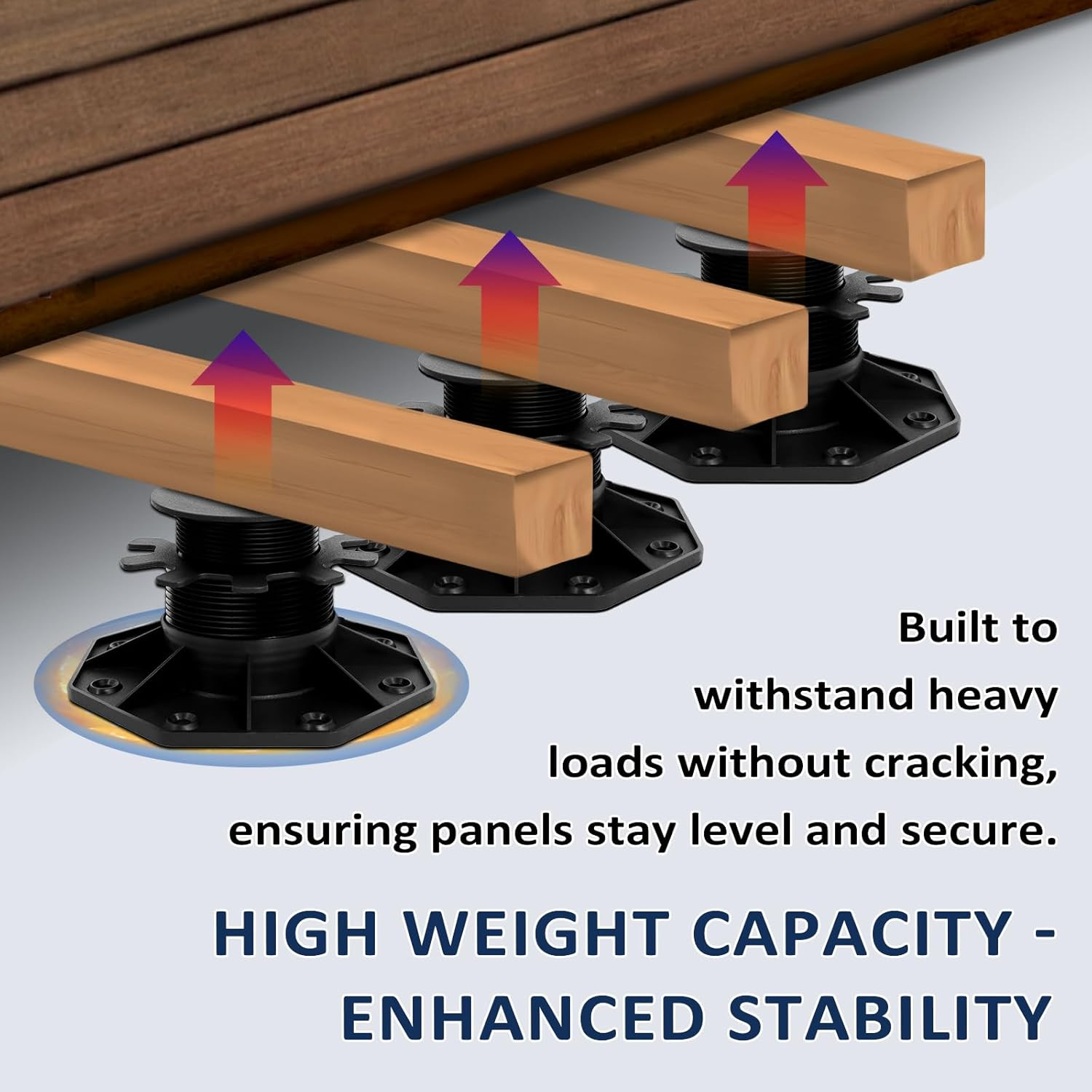 24 Pack Adjustable Deck Support Pedestal, Heavy Duty Deck Foundation Base, Heigh