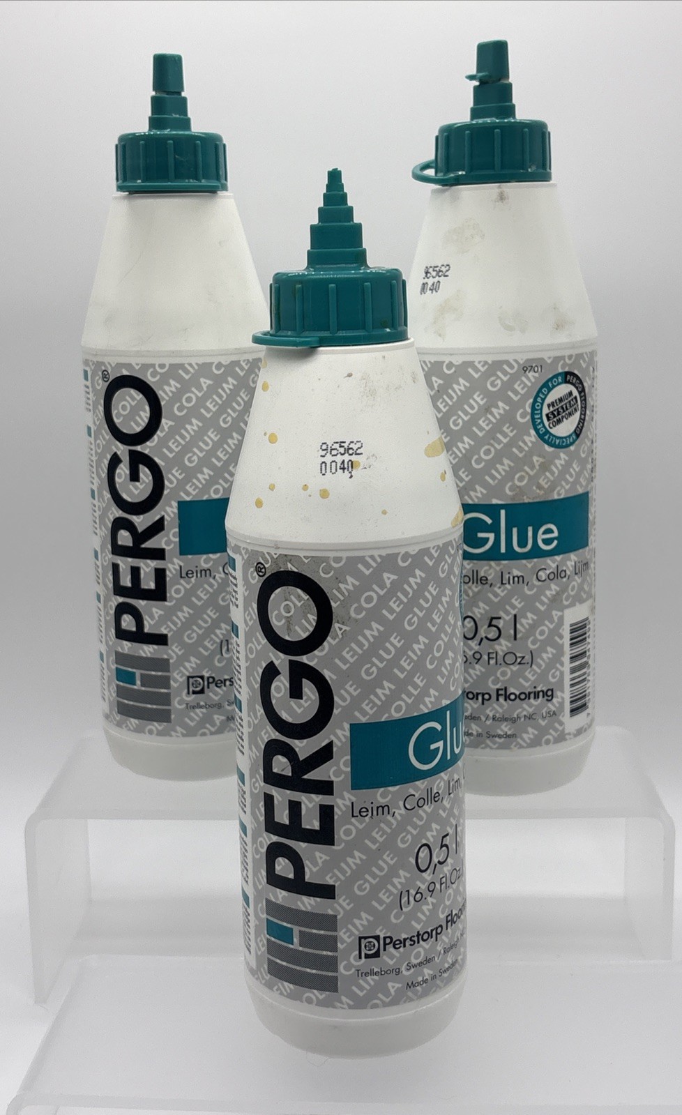 Pergo Perstorp Wood Flooring Glue Adhesive 16.9 Oz Lot Of 3 Used & New-See Desc