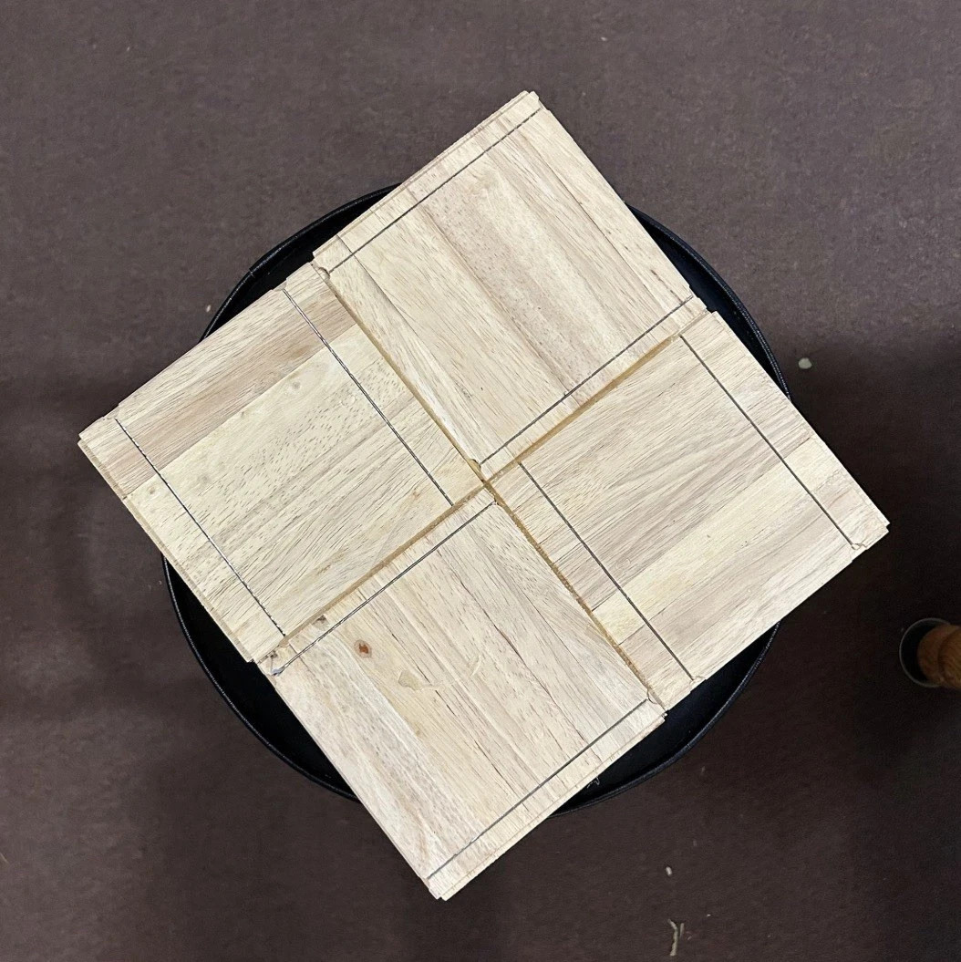PARQUET FLOOR: 6 Sq Feet! 7-finger Parquet Solid Wood Floor Tiles 12″x12″x5/16