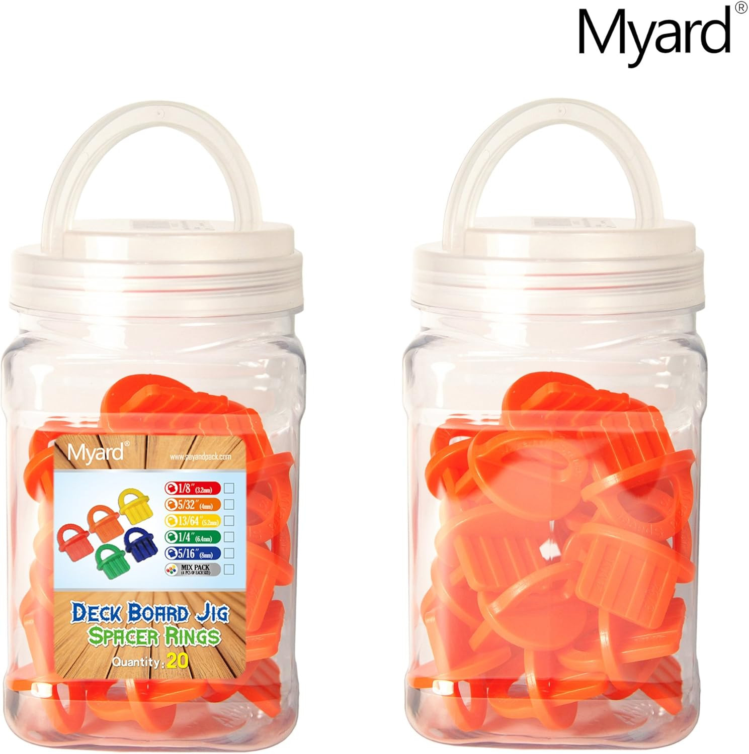 Myard Orange 20 Packs 5/32 Inch Deck Spacer with Bright Color Easily Spotting, E