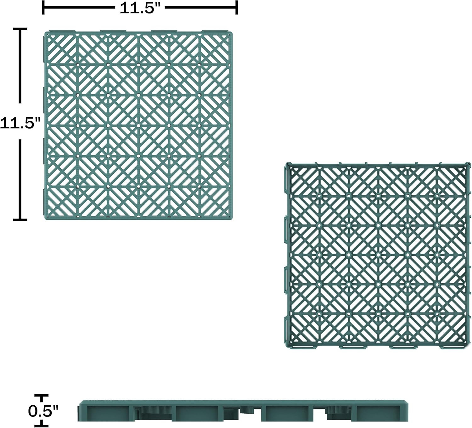 30-Pack Green Interlocking Patio Deck Tiles – Weather-Resistant Outdoor Flooring