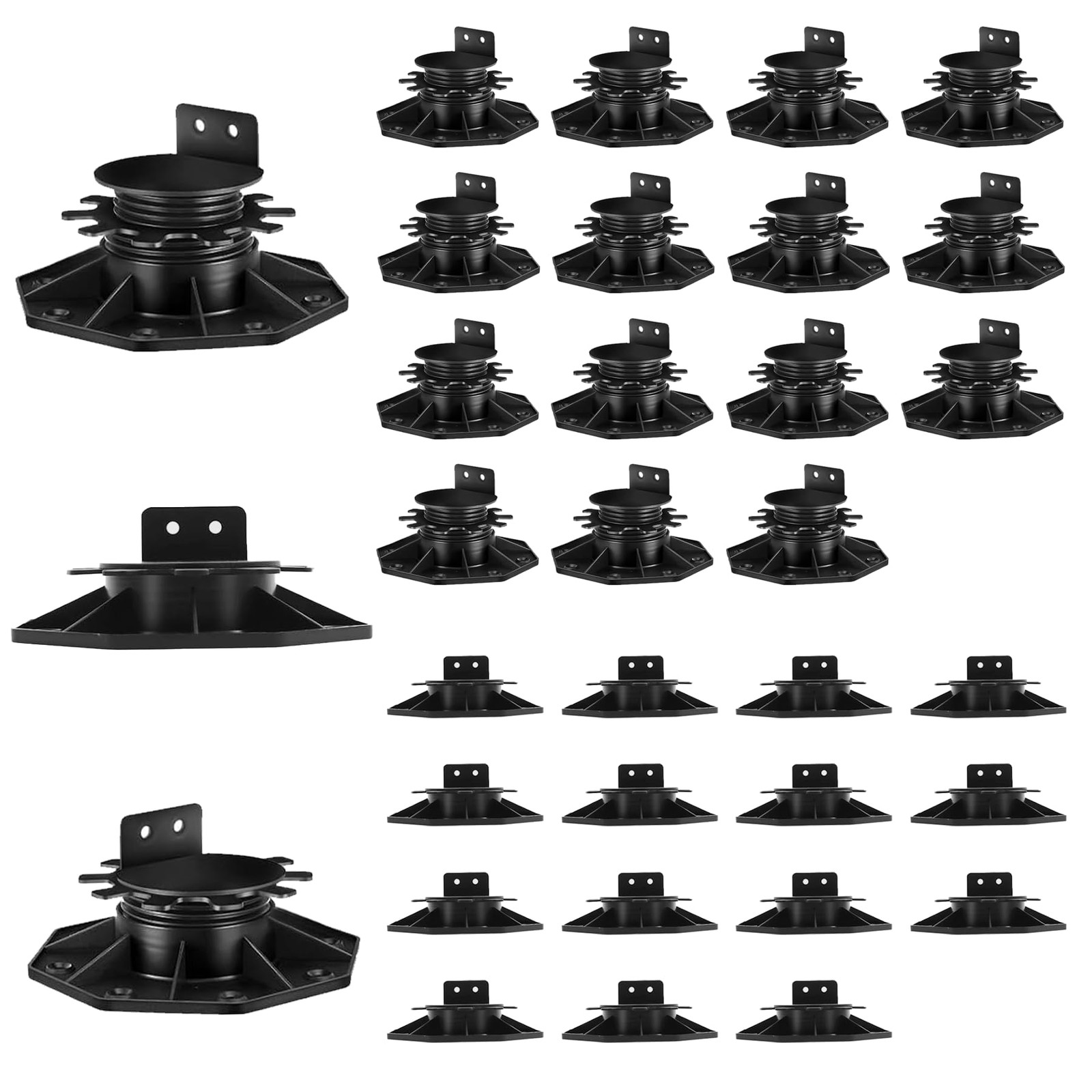 30 PCS Adjustable Deck Support Deck Blocks Plastic Pedestal Paver,