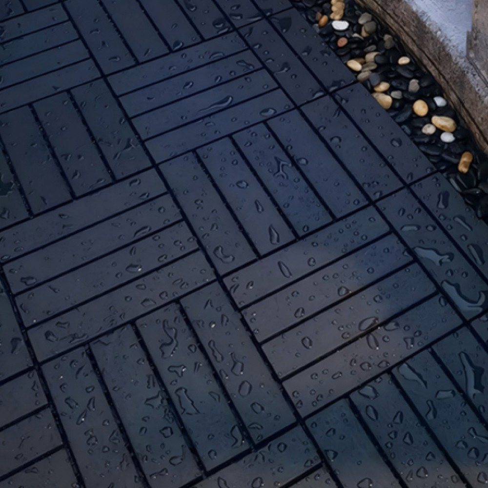 44Pcs Plastic Interlocking Deck Tiles Patio Deck Tiles,12″x12″ Square Waterproof
