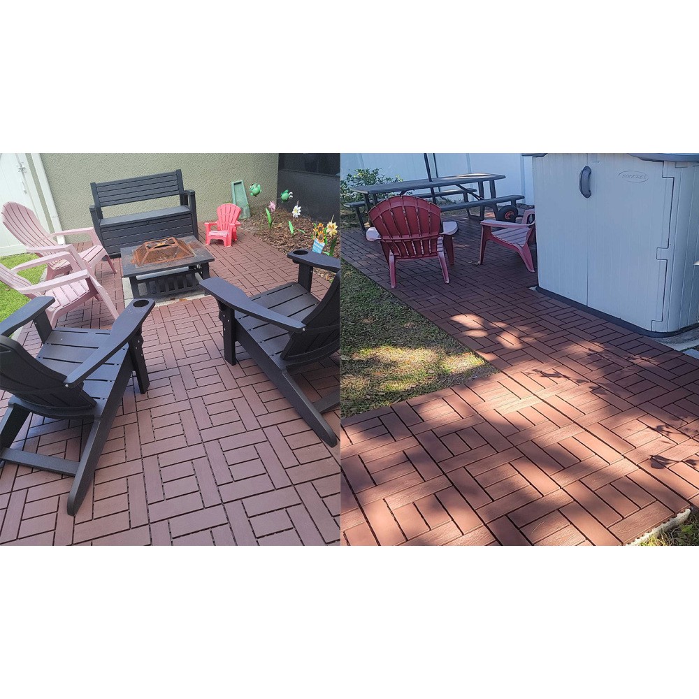 12-inch ZZ Interlocking Deck Tiles, 44pcs DIY Modular Flooring, Indoor Outdoor