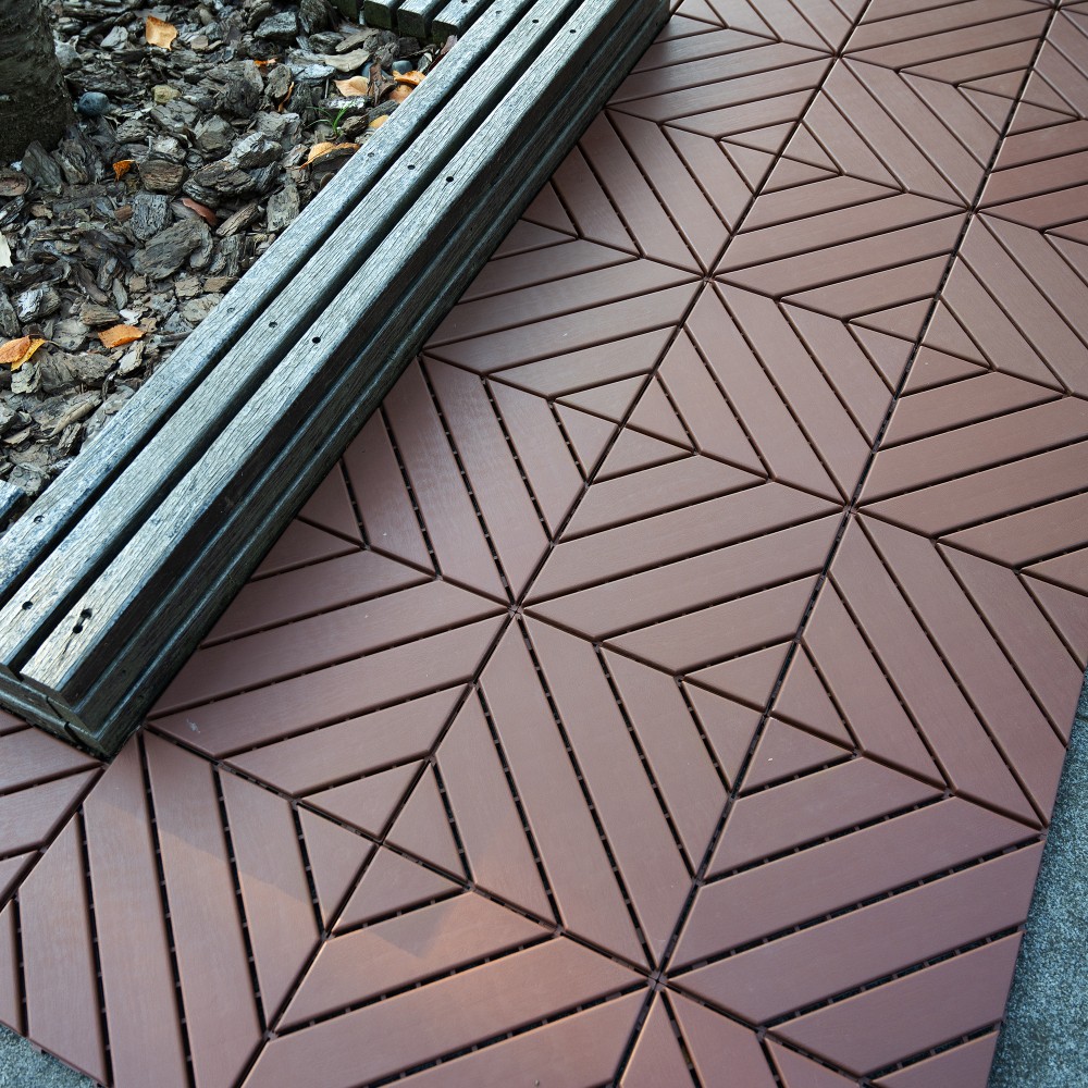 44Pcs Plastic Interlocking Deck Tiles Patio Deck Tiles,12″x12″ Square Waterproof