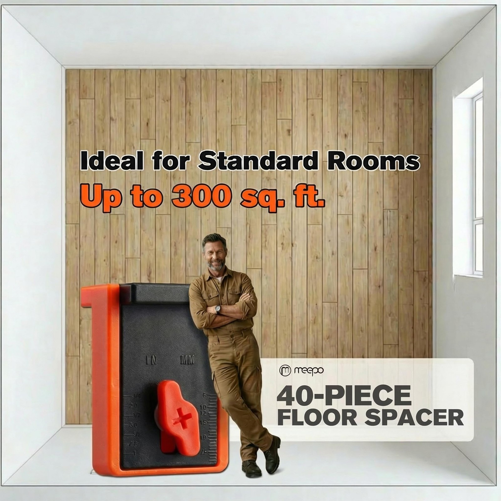 Flooring Spacers 40 Pack Adjustable 1/4 to 1 Inch Vinyl Laminate Wood Install