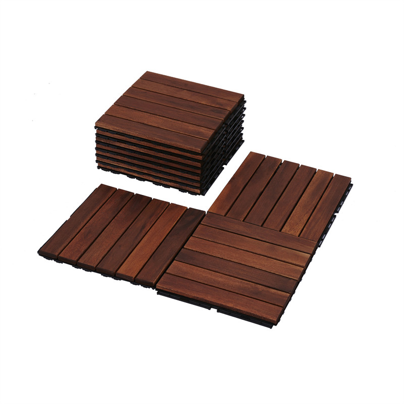10/20/30PCS Interlocking Deck Tiles Wood Flooring Balcony Patio Paver 12″ *12″