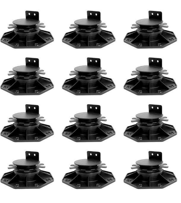 Adjustable Deck Support Pedestal Black 1-3/16″ to 2-3/8″ 12 Pack
